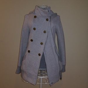 Aqua Gray Hooded Jacket